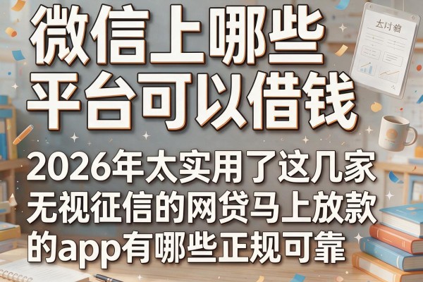 微信上哪些平台可以借钱，2026年太实用了这几家无视征信的网贷马上放款的app有哪些正规可靠