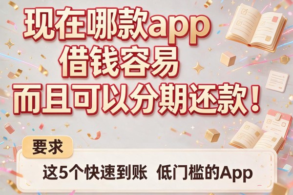 现在哪款app借钱容易而且可以分期还款！推荐这5个快速到账低门槛的App