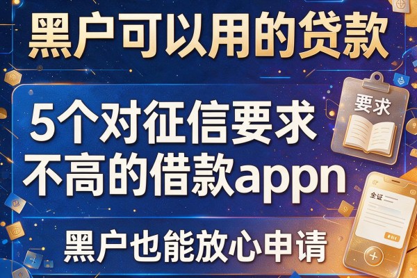 黑户可以用的贷款：5个对征信要求不高的借款app，黑户也能放心申请