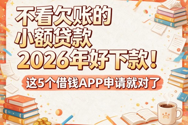 不看欠账的小额贷款2026年好下款！这5个借钱APP申请就对了