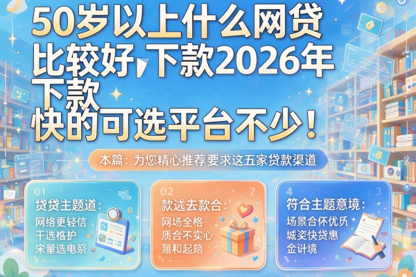 50岁以上什么网贷比较好下款2026年下款快的可选平台不少！本篇为您精心推荐这五家贷款渠道！