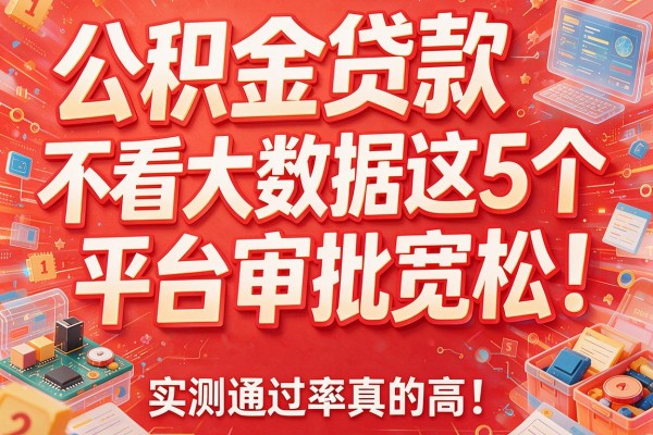 公积金贷款不看大数据这5个平台审批宽松！实测通过率真的高！