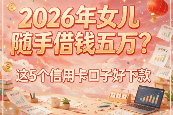 2026年女儿随手借钱五万？这5个信用卡口子好下款