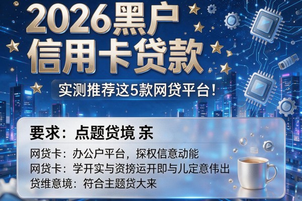 2026黑户信用卡贷款，实测推荐这5款网贷平台！