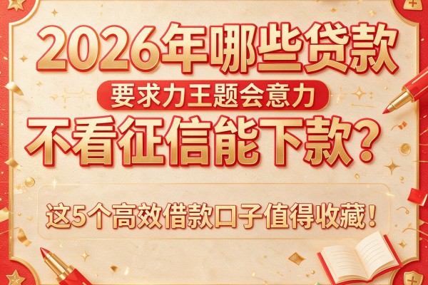2026年哪些贷款不看征信能下款？这5个高效借款口子值得收藏！