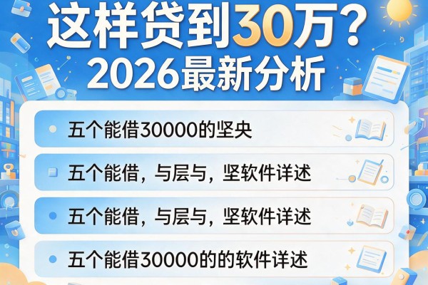 这样贷到30万？2026最新分析：五个能借30000的软件详述