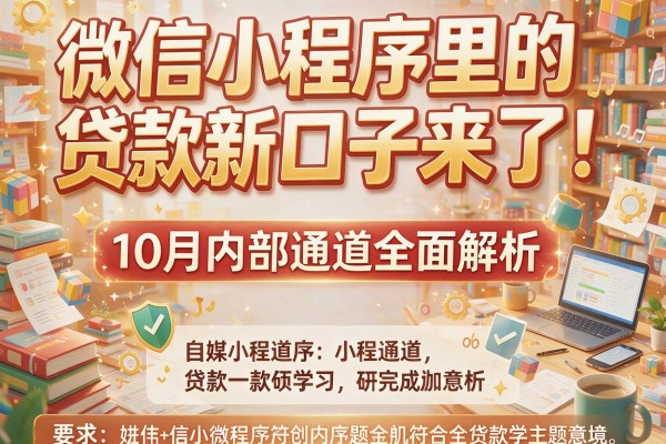 微信小程序里的贷款新口子来了！10月内部通道全面解析