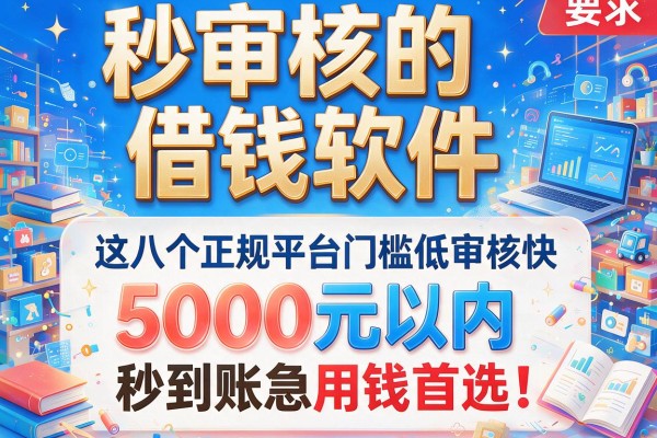 秒审核的借钱软件，这八个正规平台门槛低审核快5000元以内秒到账急用钱首选