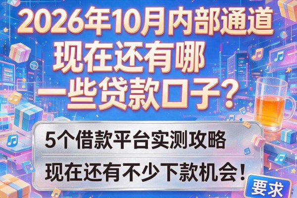 2026年10月内部通道：现在还有哪一些贷款口子？5个借款平台实测攻略，现在还有不少下款机会！