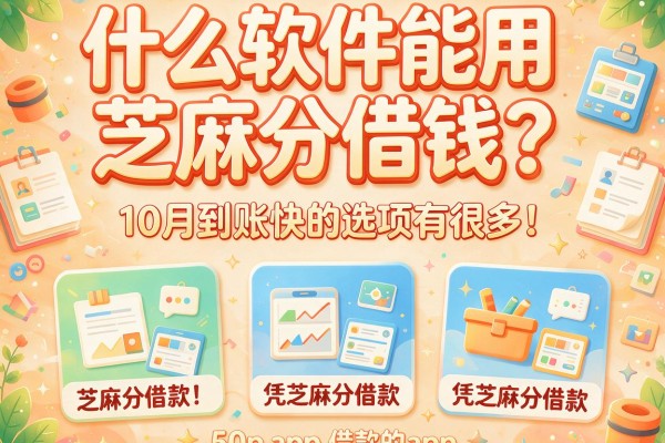 什么软件能用芝麻分借钱？10月到账快的选项有很多！本篇细致呈现这5个凭芝麻分借款的app！