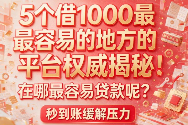 5个借1000最容易的地方的平台权威揭秘：在哪最容易贷款呢？秒到账缓解压力