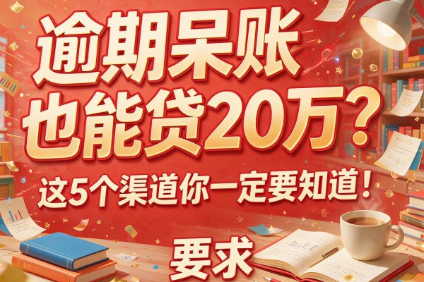 逾期呆账也能贷20万？这5个渠道你一定要知道！