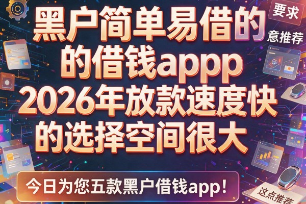 黑户简单易借的借钱app2026年放款速度快的选择空间很大，今日为您重点推荐这五款黑户借钱app！