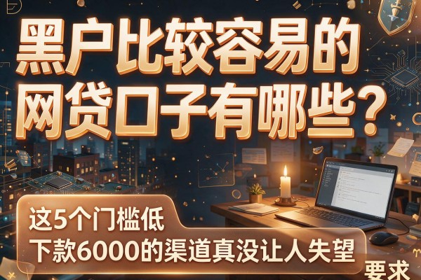 黑户比较容易的网贷口子有哪些？这5个门槛低、下款6000的渠道真没让人失望