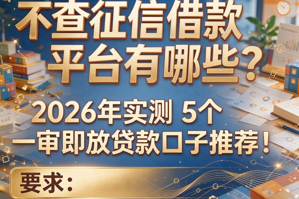 不查征信借款平台有哪些？2026年实测5个一审即放贷款口子推荐！