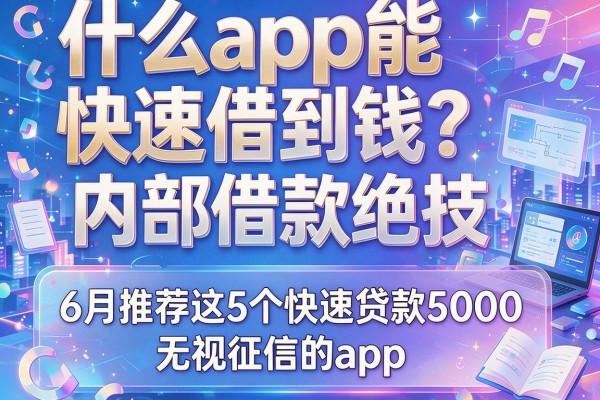什么app能快速借到钱？内部借款绝技，6月推荐这5个快速贷款5000无视征信的app