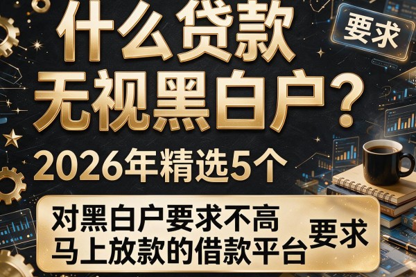 什么贷款无视黑白户？2026年精选5个对黑白户要求不高马上放款的借款平台