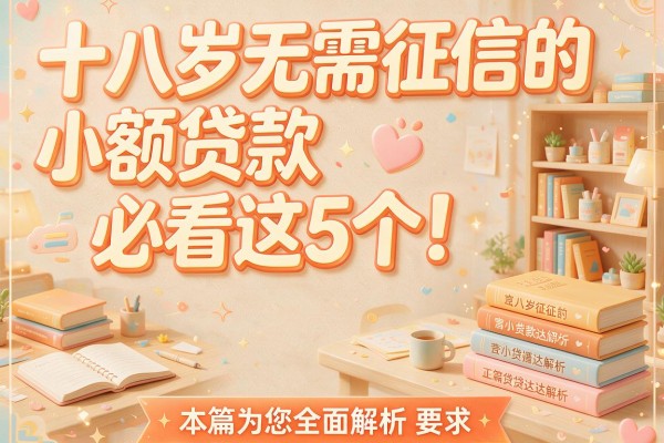 十八岁无需征信的小额贷款必看这5个！本篇为您全面解析！