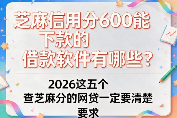 芝麻信用分600能下款的借款软件有哪些？2026这五个查芝麻分的网贷一定要清楚