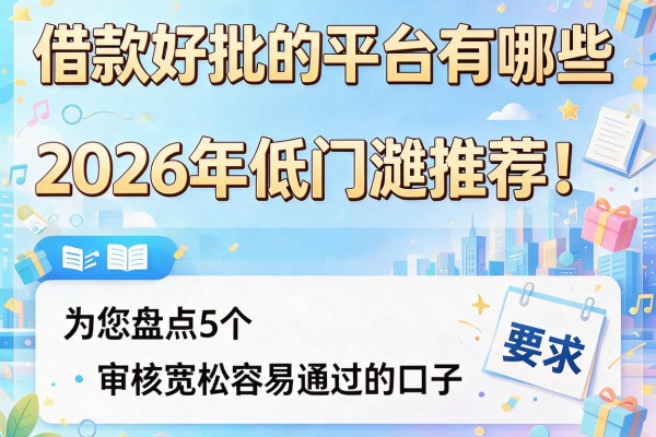 借款好批的平台有哪些2026年低门槛推荐！为您盘点5个审核宽松容易通过的口子