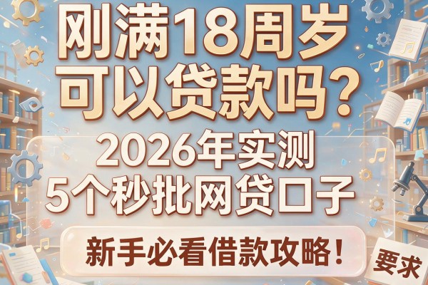 刚满18周岁可以贷款吗？2026年实测5个秒批网贷口子，新手必看借款攻略！