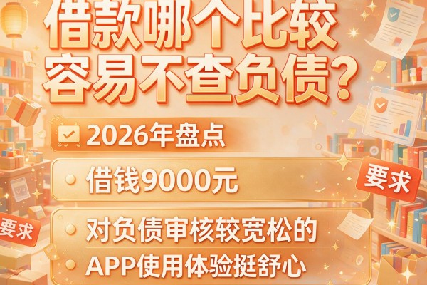 借款哪个比较容易不查负债？2026年盘点五个借钱9000元对负债审核较宽松的APP使用体验挺舒心