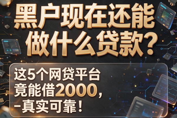黑户现在还能做什么贷款？这5个网贷平台竟能借2000，真实可靠！