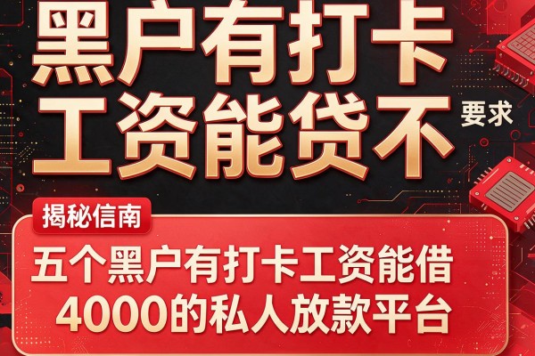 黑户有打卡工资能贷不，揭秘五个黑户有打卡工资能借4000的私人放款平台