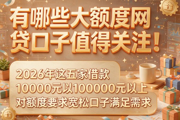 有哪些大额度网贷口子值得关注！2026年这五家借款10000元以上对额度要求宽松口子满足需求