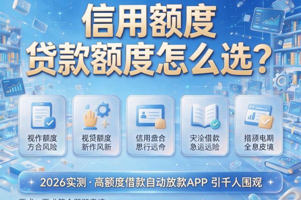 信用额度和贷款额度怎么选？2026实测五款高额度借款自动放款APP引千人围观