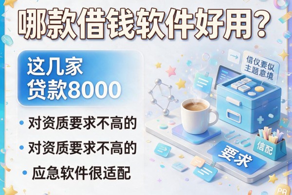 哪款借钱软件好用？这几家贷款8000对资质要求不高的应急软件很适配