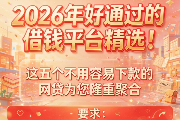 2026年好通过的借钱平台精选！这五个不用容易下款的网贷为您隆重聚合！