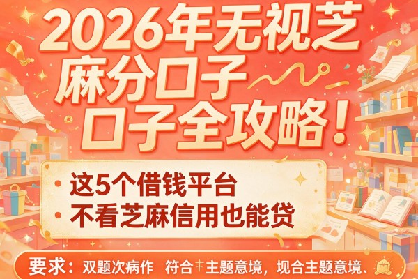 2026年无视芝麻分口子全攻略！这5个借钱平台不看芝麻信用也能贷