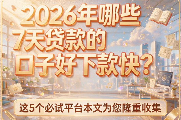 2026年哪些7天贷款的口子好下款快？这5个必试平台本文为您隆重收集！