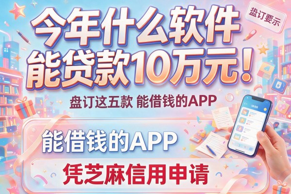 今年什么软件能贷款10万元！盘点这五款能借钱的APP凭芝麻信用申请