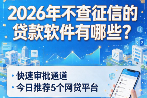 2026年不查征信的贷款软件有哪些？快速审批通道今日推荐5个网贷平台