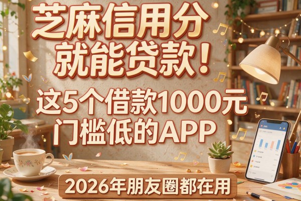 芝麻信用分就能贷款！这5个借款1000元门槛低的APP，2026年朋友圈都在用