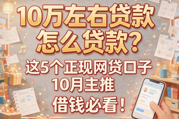 10万左右贷款怎么贷款？这5个正规网贷口子10月主推，借钱必看！