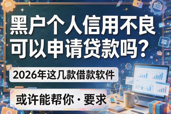 黑户个人信用不良可以申请贷款吗？2026年这几款借款软件或许能帮你！