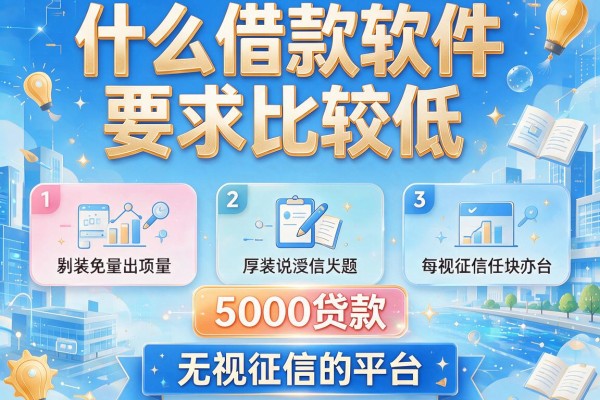 什么借款软件要求比较低，盘点五个5000贷款无视征信的平台