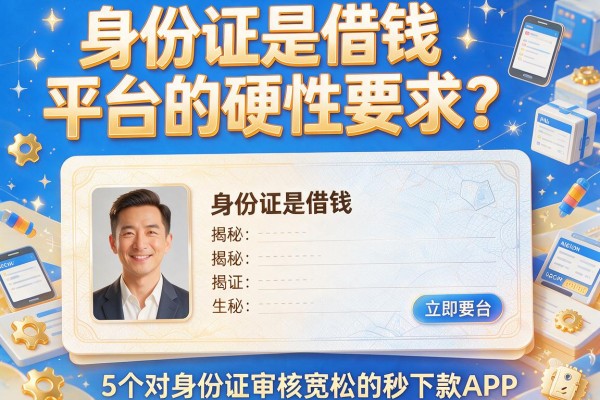 身份证是借钱平台的硬性要求？揭秘5个对身份证审核宽松的秒下款APP