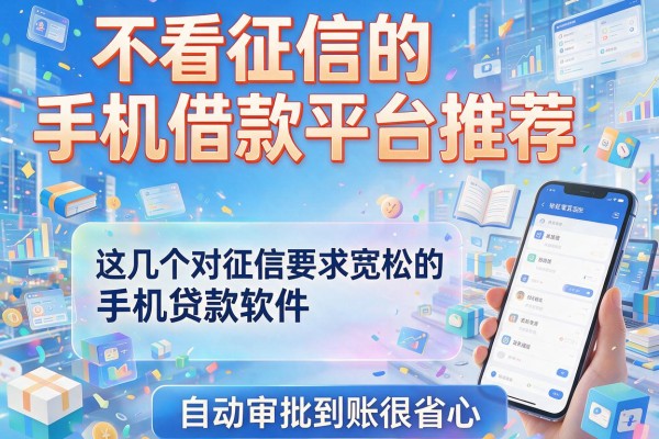 不看征信的手机借款平台推荐，这几个对征信要求宽松的手机贷款软件自动审批到账很省心