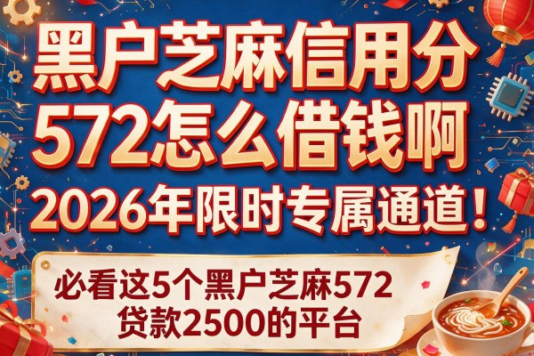 黑户芝麻信用分572怎么借钱啊2026年限时专属通道！必看这5个黑户芝麻572贷款2500的平台