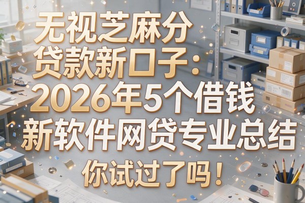 无视芝麻分贷款新口子：2026年5个借钱新软件网贷专业总结，你试过了吗！