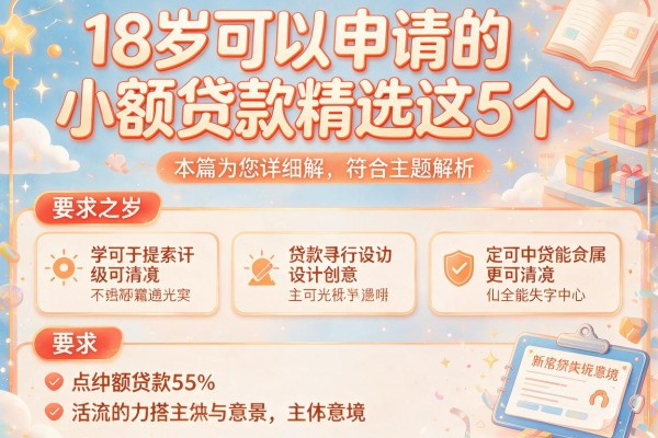 18岁可以申请的小额贷款精选这5个，本篇为您详细解析！