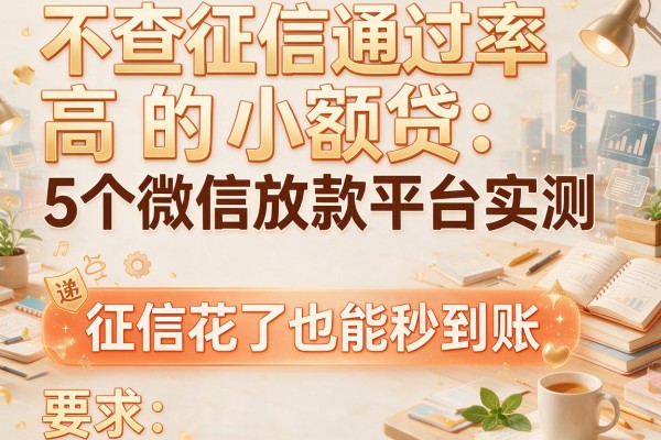不查征信通过率高的小额贷：5个微信放款平台实测，征信花了也能秒到账