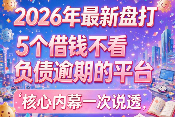 2026年最新盘点：5个借钱不看负债逾期的平台，核心内幕一次说透！