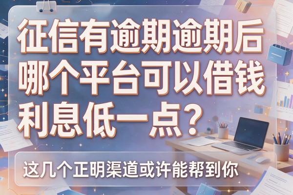 征信有逾期逾期后哪个平台可以借钱利息低一点？这几个正规渠道或许能帮到你