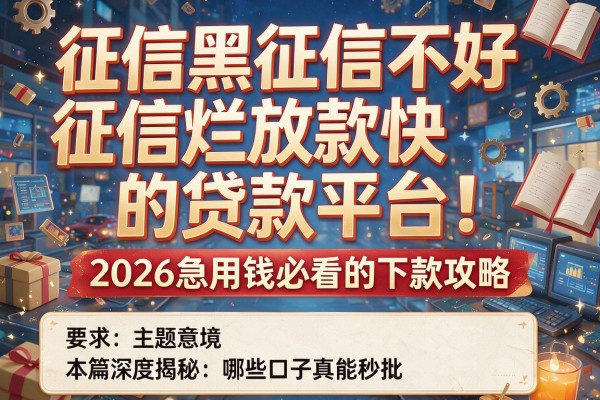 征信黑征信不好征信烂放款快的贷款平台！2026急用钱必看的下款攻略，本篇深度揭秘哪些口子真能秒批