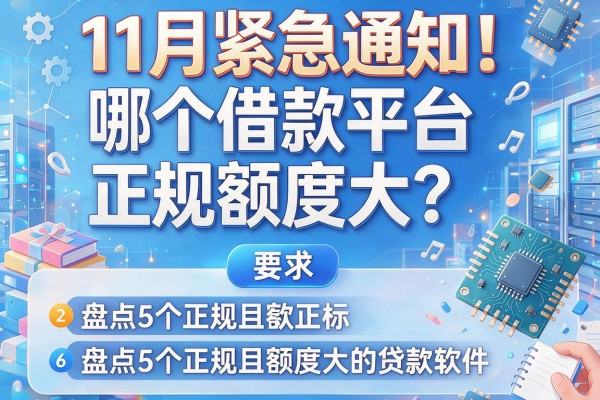 11月紧急通知！哪个借款平台正规额度大？盘点5个正规且额度大的贷款软件